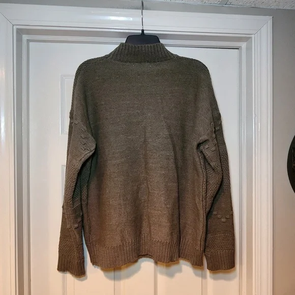 NWOT Pink Clover x Stitch Fix Gabriel Mockneck Textured Cotton Blend Sweater - Picture 4 of 6